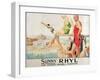 Poster Advertising Sunny Rhyl (Colour Litho)-Septimus Edwin Scott-Framed Giclee Print