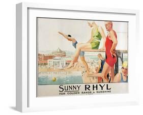 Poster Advertising Sunny Rhyl (Colour Litho)-Septimus Edwin Scott-Framed Giclee Print