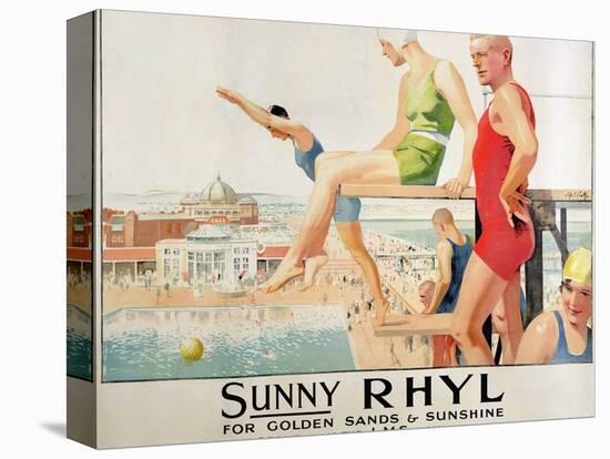 Poster Advertising Sunny Rhyl (Colour Litho)-Septimus Edwin Scott-Stretched Canvas