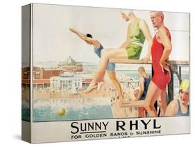 Poster Advertising Sunny Rhyl (Colour Litho)-Septimus Edwin Scott-Stretched Canvas