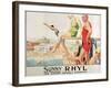 Poster Advertising Sunny Rhyl (Colour Litho)-Septimus Edwin Scott-Framed Giclee Print