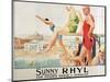 Poster Advertising Sunny Rhyl (Colour Litho)-Septimus Edwin Scott-Mounted Premium Giclee Print