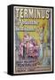 Poster advertising 'Terminus' absinthe, starring Sarah Bernhardt and Constant Coquelin-Francisco Tamagno-Framed Stretched Canvas