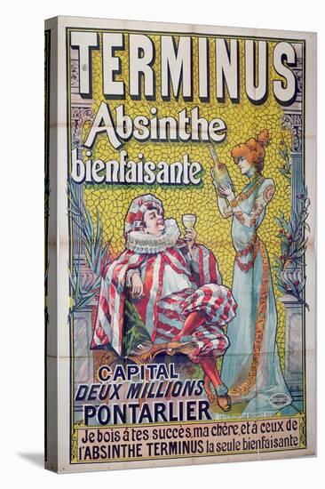 Poster advertising 'Terminus' absinthe, starring Sarah Bernhardt and Constant Coquelin-Francisco Tamagno-Stretched Canvas