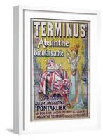 Poster advertising 'Terminus' absinthe, starring Sarah Bernhardt and Constant Coquelin-Francisco Tamagno-Framed Giclee Print