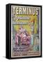 Poster advertising 'Terminus' absinthe, starring Sarah Bernhardt and Constant Coquelin-Francisco Tamagno-Framed Stretched Canvas