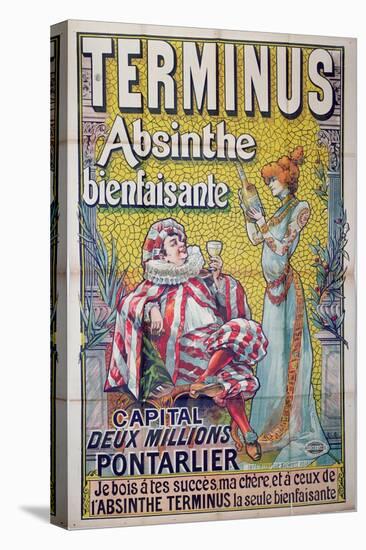 Poster advertising 'Terminus' absinthe, starring Sarah Bernhardt and Constant Coquelin-Francisco Tamagno-Stretched Canvas