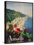 Poster Advertising the Amalfi Coast-Mario Borgoni-Stretched Canvas