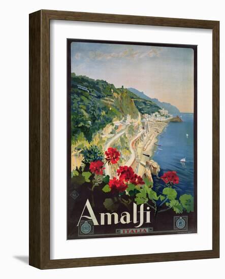 Poster Advertising the Amalfi Coast-Mario Borgoni-Framed Giclee Print