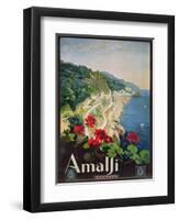 Poster Advertising the Amalfi Coast-Mario Borgoni-Framed Giclee Print