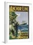 Poster Advertising the 'Anchor Line' to and from Gibraltar, Egypt and India-null-Framed Giclee Print