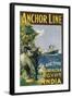 Poster Advertising the 'Anchor Line' to and from Gibraltar, Egypt and India-null-Framed Giclee Print