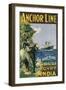 Poster Advertising the 'Anchor Line' to and from Gibraltar, Egypt and India-null-Framed Giclee Print