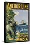 Poster Advertising the 'Anchor Line' to and from Gibraltar, Egypt and India-null-Framed Stretched Canvas