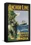 Poster Advertising the 'Anchor Line' to and from Gibraltar, Egypt and India-null-Framed Stretched Canvas