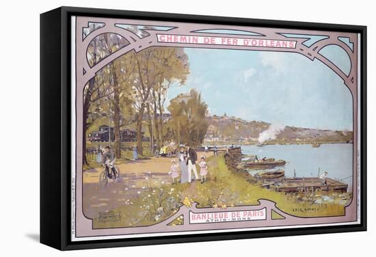 Poster Advertising the Attractions of a Visit to the Parisian Suburb of Athis-Mons with the…-Luigi Loir-Framed Stretched Canvas