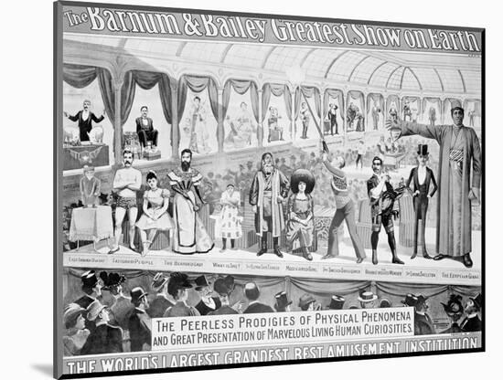 Poster Advertising, The Barnum and Bailey Greatest Show on Earth-null-Mounted Giclee Print