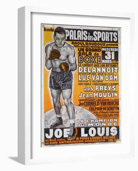 Poster Advertising the Boxing Match Between the Belgian Champion, Delannoit and the Dutch…-Belgian School-Framed Giclee Print