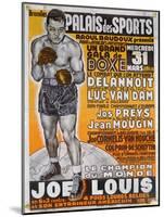 Poster Advertising the Boxing Match Between the Belgian Champion, Delannoit and the Dutch…-Belgian School-Mounted Giclee Print