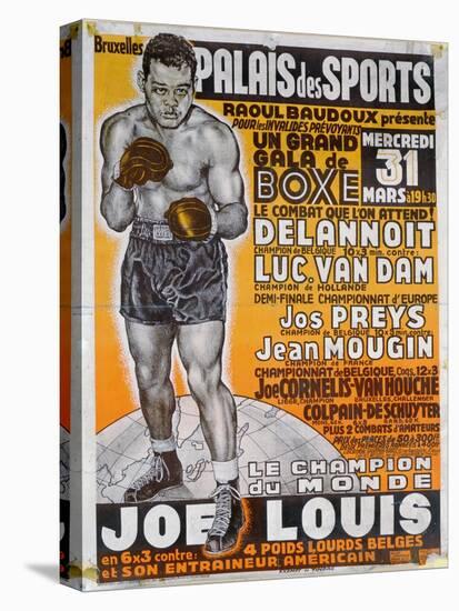 Poster Advertising the Boxing Match Between the Belgian Champion, Delannoit and the Dutch…-Belgian School-Stretched Canvas