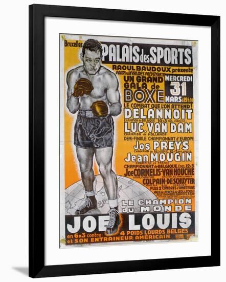 Poster Advertising the Boxing Match Between the Belgian Champion, Delannoit and the Dutch…-Belgian School-Framed Giclee Print