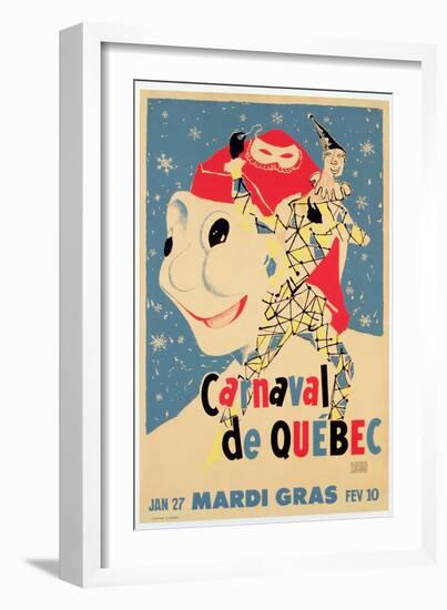 Poster Advertising the Carnival De Quebec, C.1959-null-Framed Giclee Print