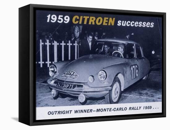 Poster Advertising the Citroën Monte Carlo Rally Winner, 1959-null-Framed Stretched Canvas