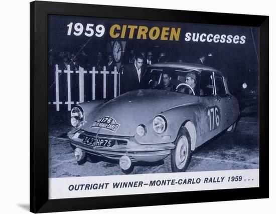 Poster Advertising the Citroën Monte Carlo Rally Winner, 1959-null-Framed Giclee Print