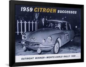 Poster Advertising the Citroën Monte Carlo Rally Winner, 1959-null-Framed Giclee Print