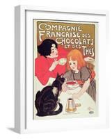 Poster Advertising the Compagnie Francaise Des Chocolats Et Des Thes, circa 1898-Théophile Alexandre Steinlen-Framed Giclee Print