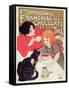 Poster Advertising the Compagnie Francaise Des Chocolats Et Des Thes, circa 1898-Théophile Alexandre Steinlen-Framed Stretched Canvas