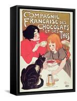 Poster Advertising the Compagnie Francaise Des Chocolats Et Des Thes, circa 1898-Théophile Alexandre Steinlen-Framed Stretched Canvas