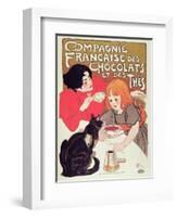 Poster Advertising the Compagnie Francaise Des Chocolats Et Des Thes, circa 1898-Théophile Alexandre Steinlen-Framed Giclee Print