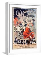 Poster Advertising the Concert Des Ambassadeurs, 1884-Jules Chéret-Framed Giclee Print