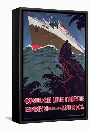 Poster Advertising the Cosulich Line-null-Framed Stretched Canvas