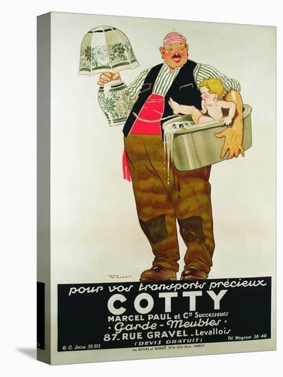 Poster Advertising the 'Cotty Moving Co.'-Rene Vincent-Stretched Canvas