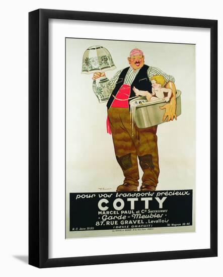 Poster Advertising the 'Cotty Moving Co.'-Rene Vincent-Framed Giclee Print