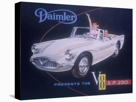 Poster Advertising the Daimler V8 SP 250, 1959-null-Stretched Canvas