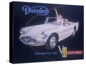 Poster Advertising the Daimler V8 SP 250, 1959-null-Stretched Canvas