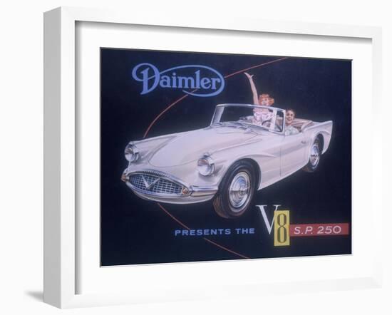 Poster Advertising the Daimler V8 SP 250, 1959-null-Framed Giclee Print