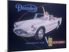Poster Advertising the Daimler V8 SP 250, 1959-null-Mounted Giclee Print