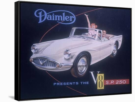 Poster Advertising the Daimler V8 SP 250, 1959-null-Framed Stretched Canvas