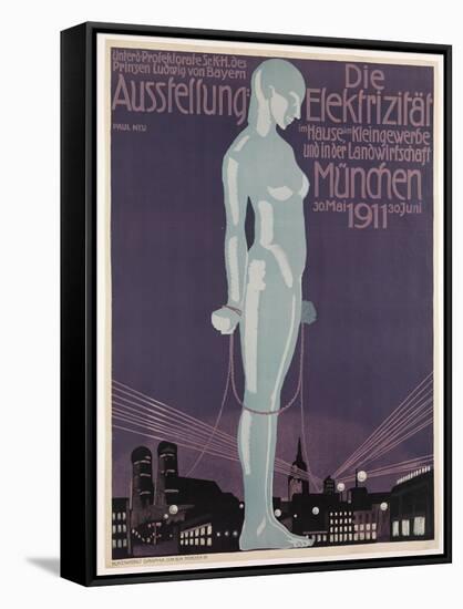 Poster Advertising the 'Electricity Exhibition', Munich, 1911-Paul Neu-Framed Stretched Canvas