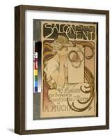 Poster Advertising the Exhibition of A. Mucha at the Salon Des Cent, 31 Rue Bonaparte a Paris, June-Alphonse Marie Mucha-Framed Giclee Print