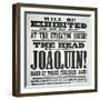 Poster Advertising the Exhibition of 'The Head of the renowned bandit Joaquin'-null-Framed Giclee Print