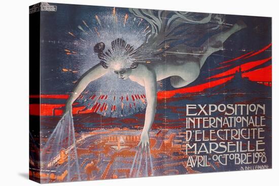 Poster Advertising the Exposition Internationale d'Electricite at Marseille, 1908-David Dellepiane-Stretched Canvas