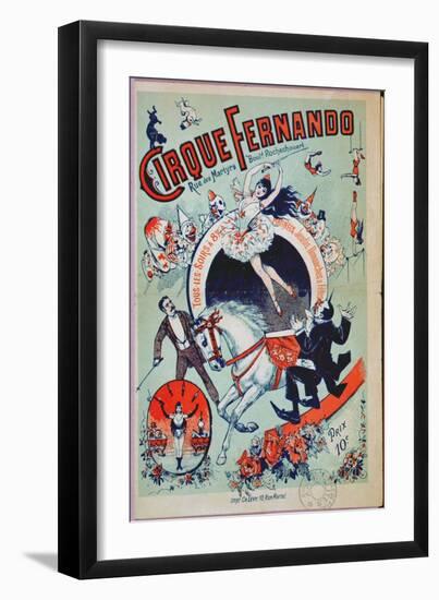 Poster Advertising the Fernando Circus, Paris-null-Framed Giclee Print