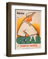 Poster Advertising the Film, 'Cesar with Raimu', by Marcel Pagnol (1895-1974)-French School-Framed Giclee Print