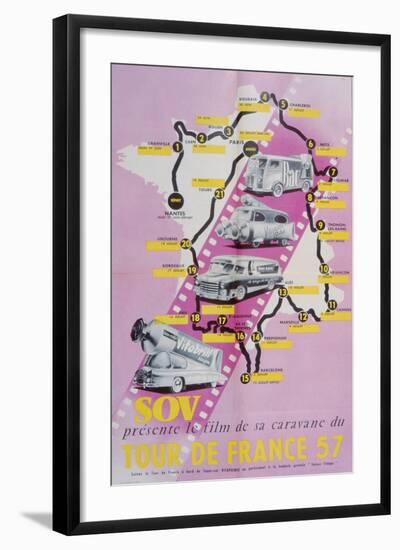 Poster Advertising the Film of the 'Tour De France 1957', 1957-null-Framed Giclee Print