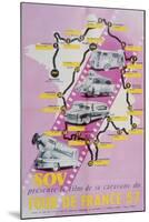 Poster Advertising the Film of the 'Tour De France 1957', 1957-null-Mounted Giclee Print